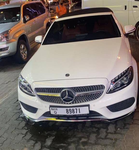 Mercedes C300 Covertible WHITE 2020 rental dubai