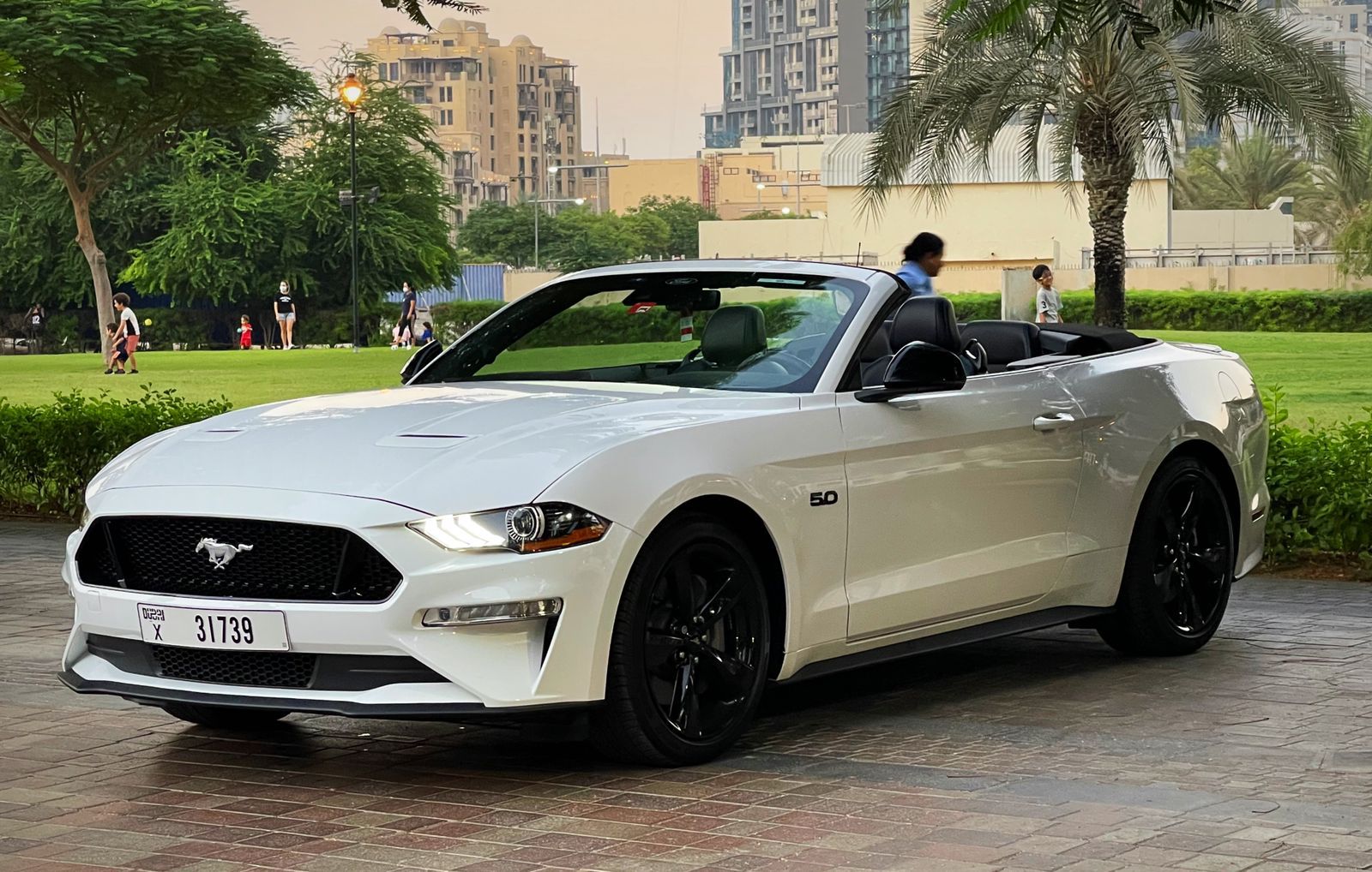 Ford Mustang Convertible WHITE 2022 rental dubai