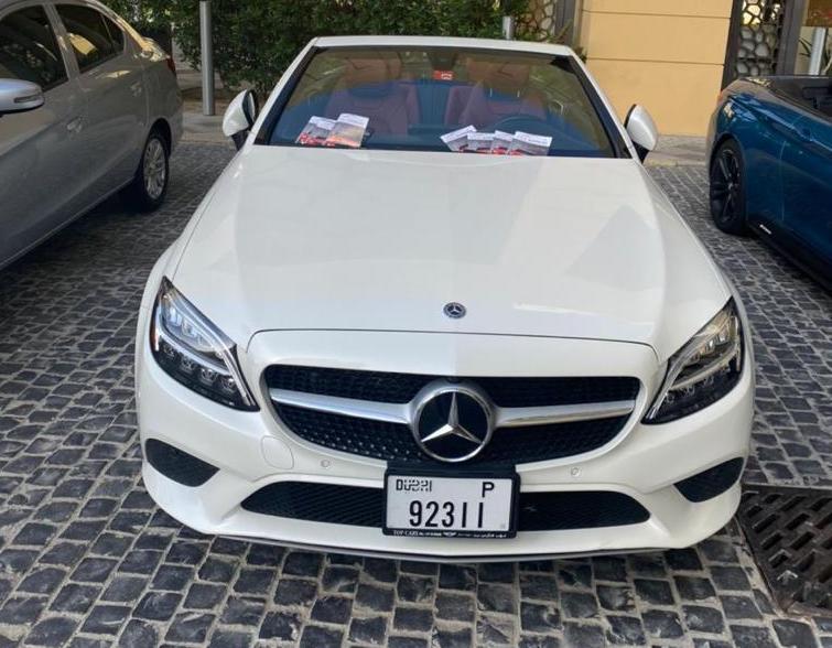 Mercedes C300 Convertible WHITE 2019 rental dubai