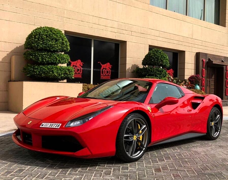 Ferrari 488 Spider RED 2018 rental dubai