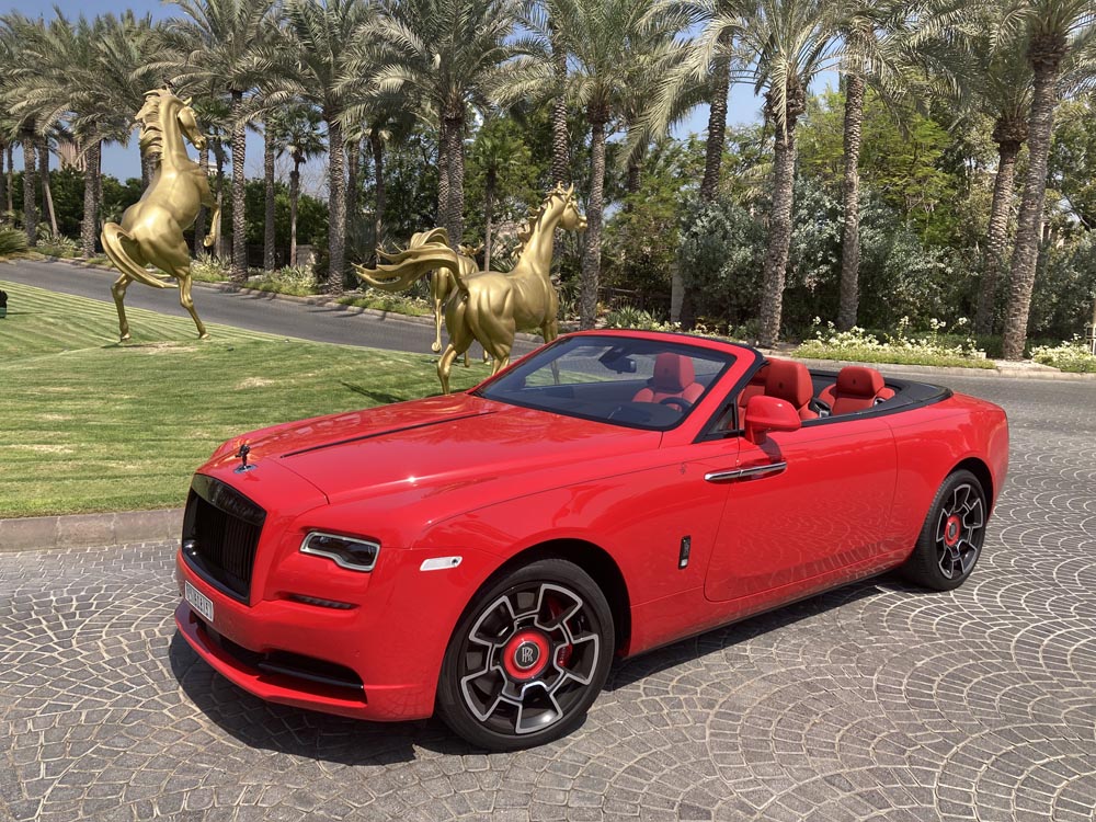 Rolls Royce Dawn One of One Cabrio RED 2021 rental dubai