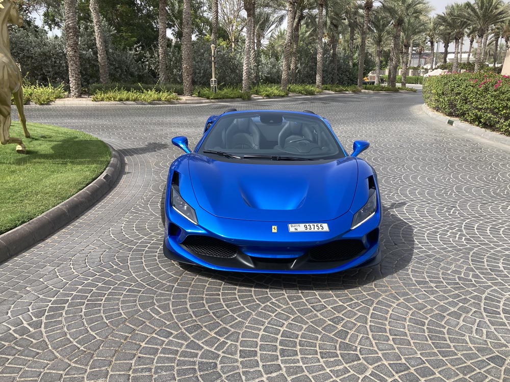 Ferrari F8 Spider BLUE 2021 rental dubai