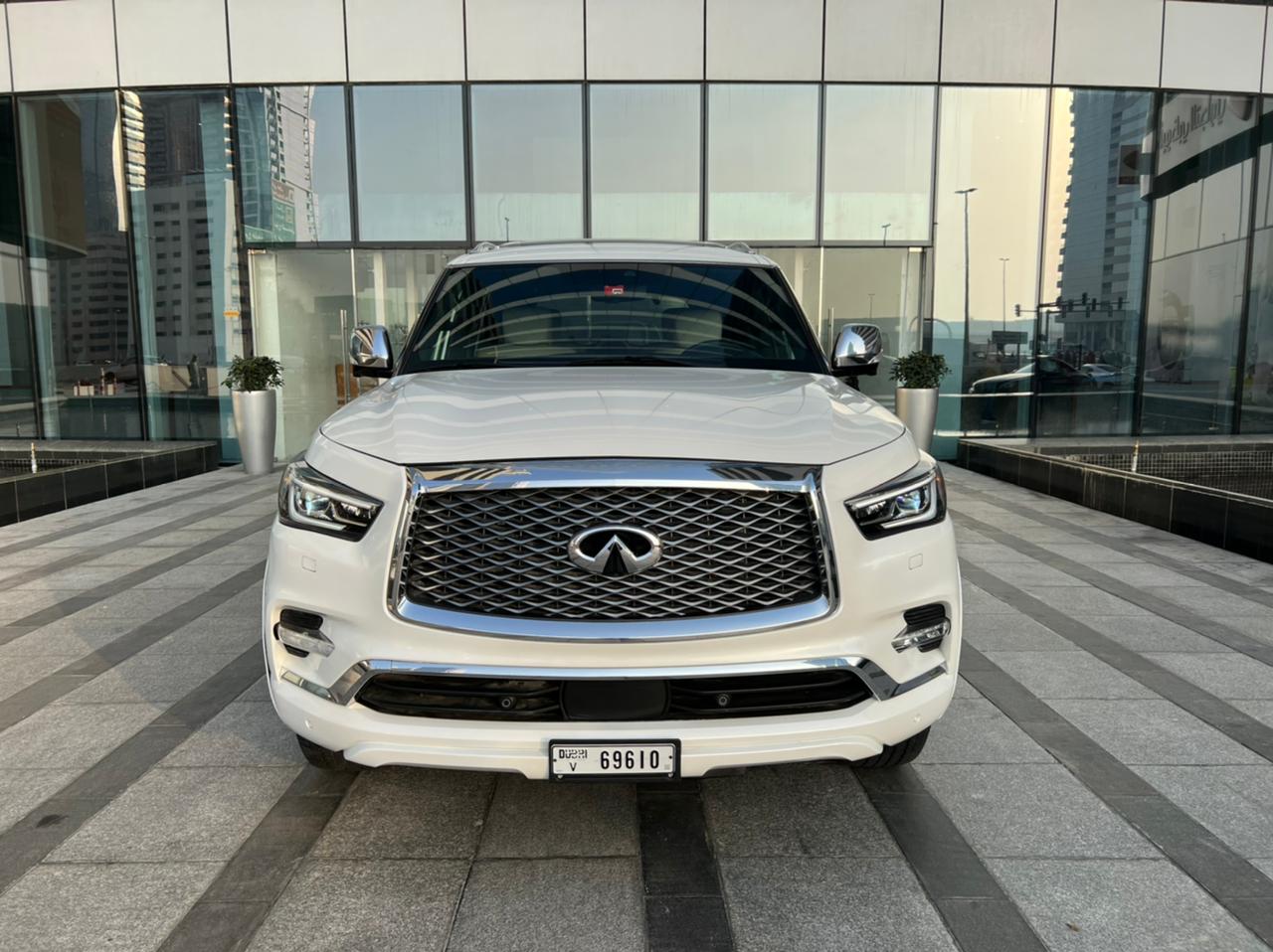 INFINITI QX80 WHITE 2021 rental dubai