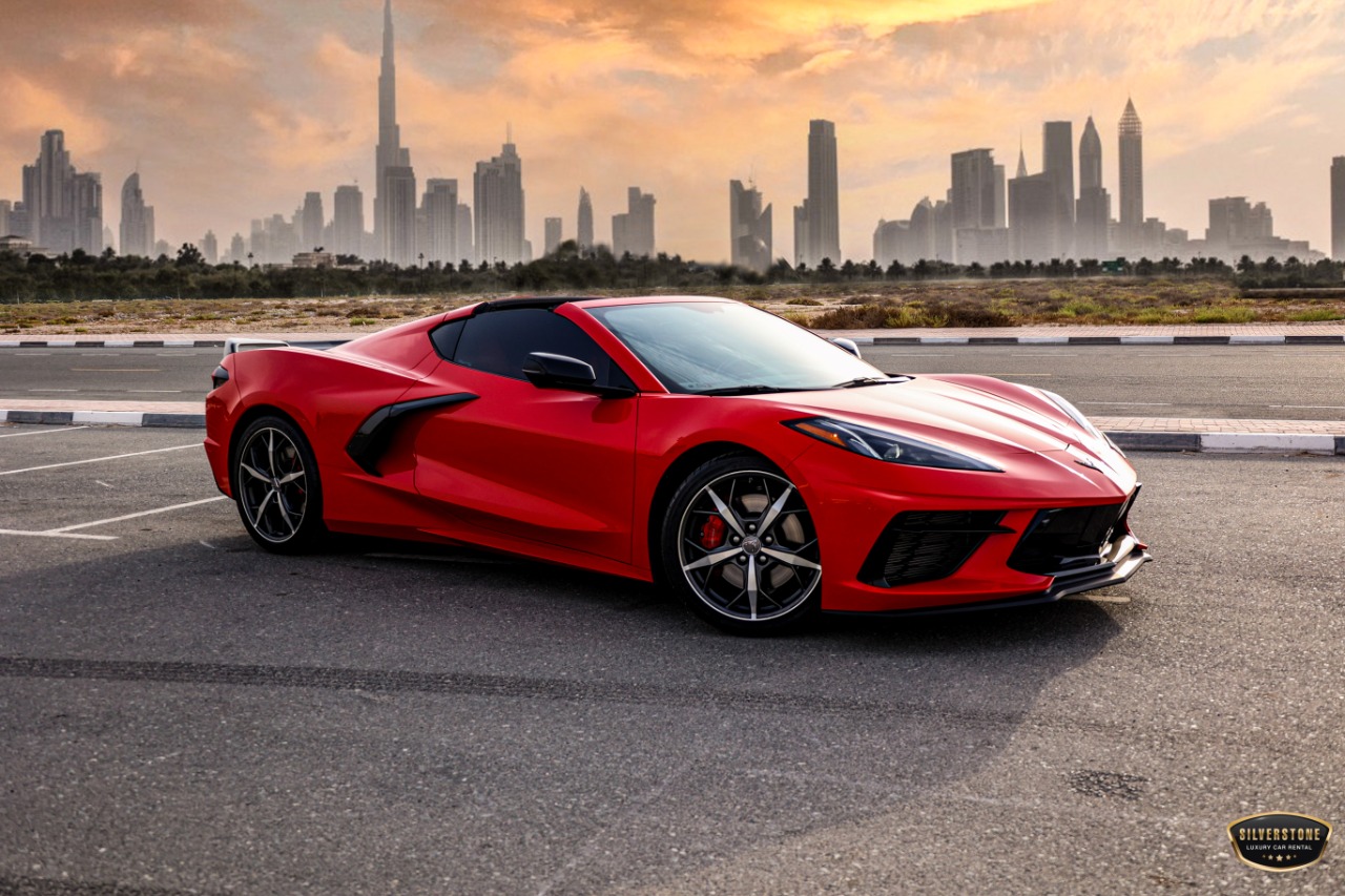 Chevrolet Corvette C8 Stingray Convertible RED 2022 rental dubai