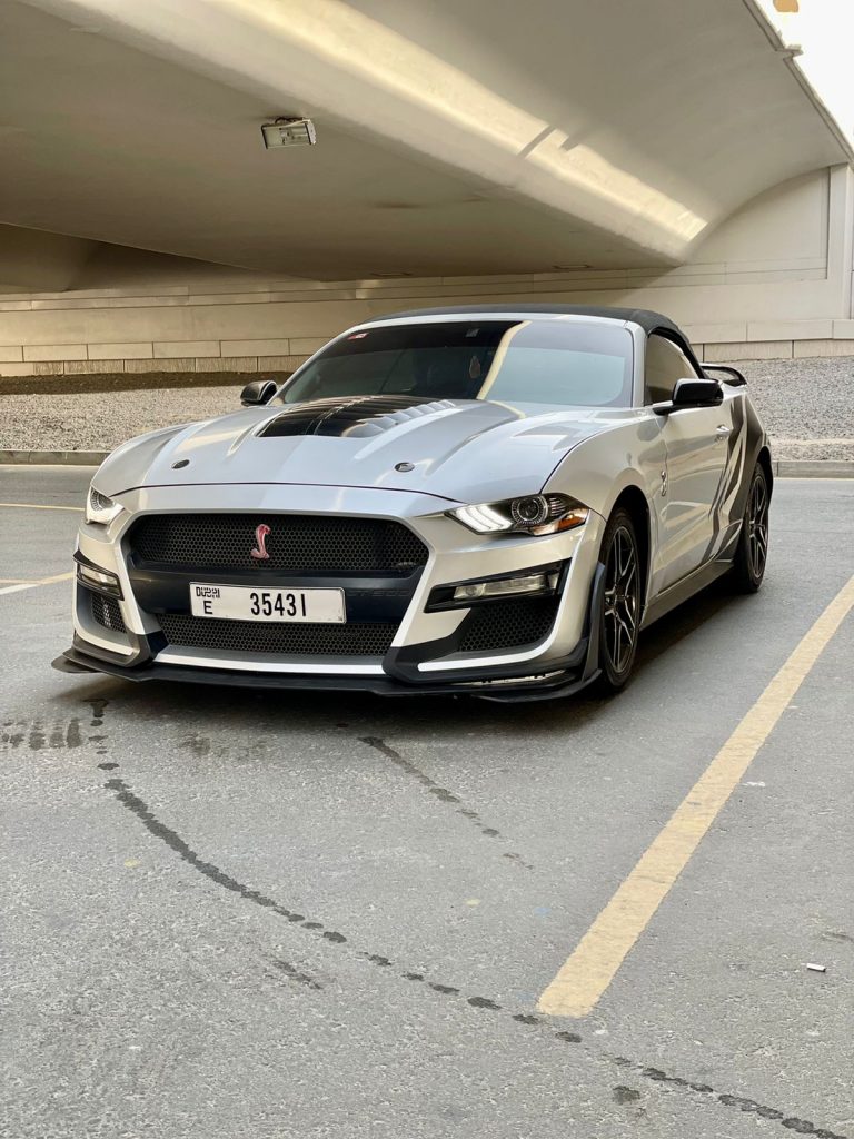 Ford Mustang EcoBoost Convertible GREY 2019 rental dubai