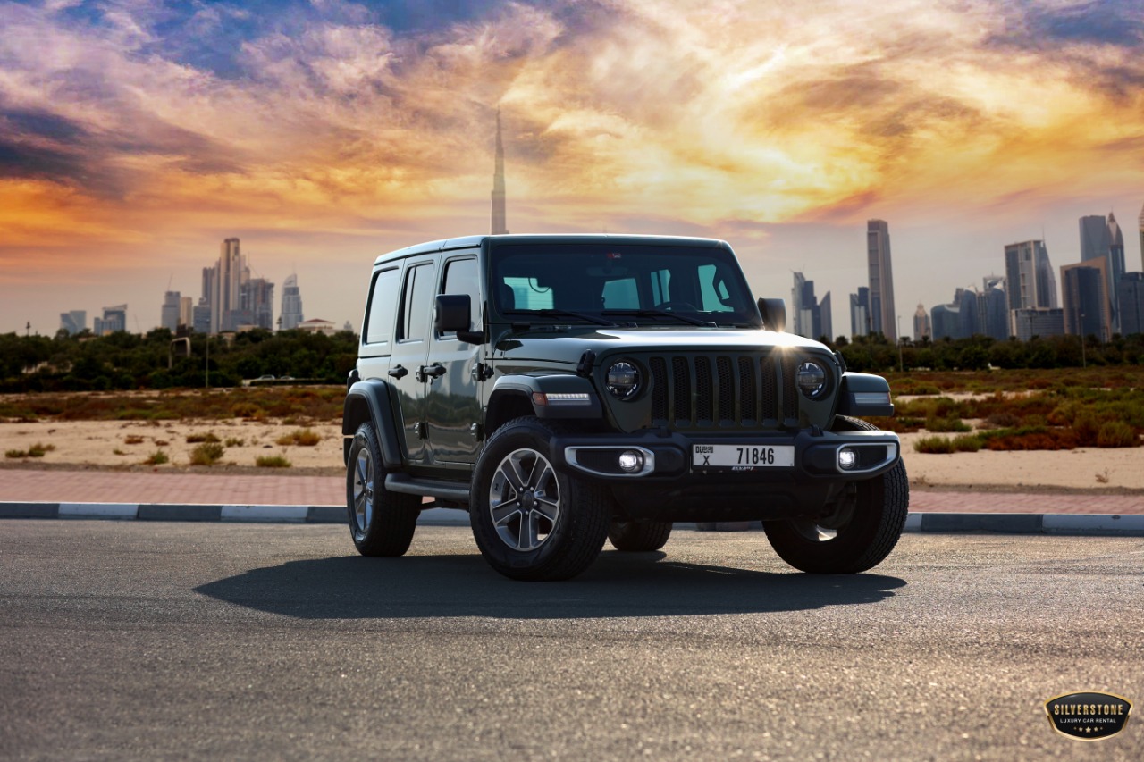 Jeep Wrangler Unlimited Sahara Edition GREEN 2022 rental dubai
