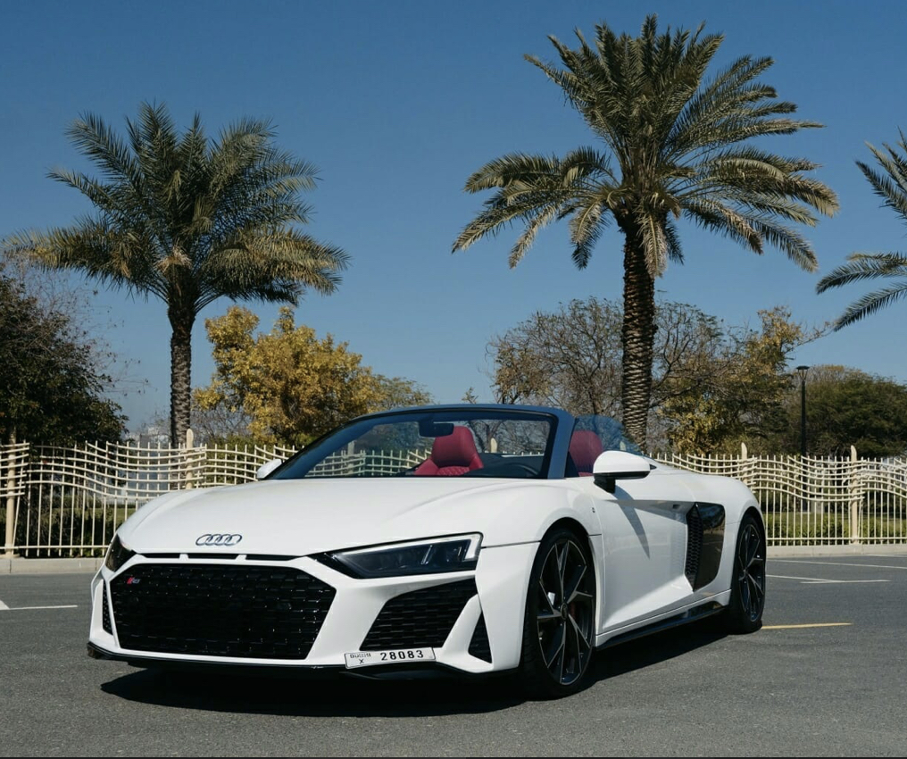 Audi R8 Spyder WHITE 2022 rental dubai