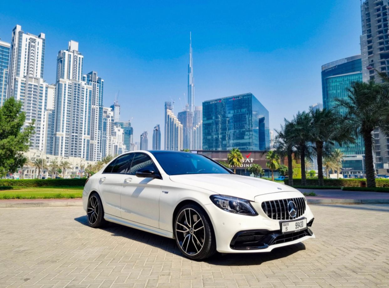 Mercedes C43 AMG WHITE 2019 rental dubai