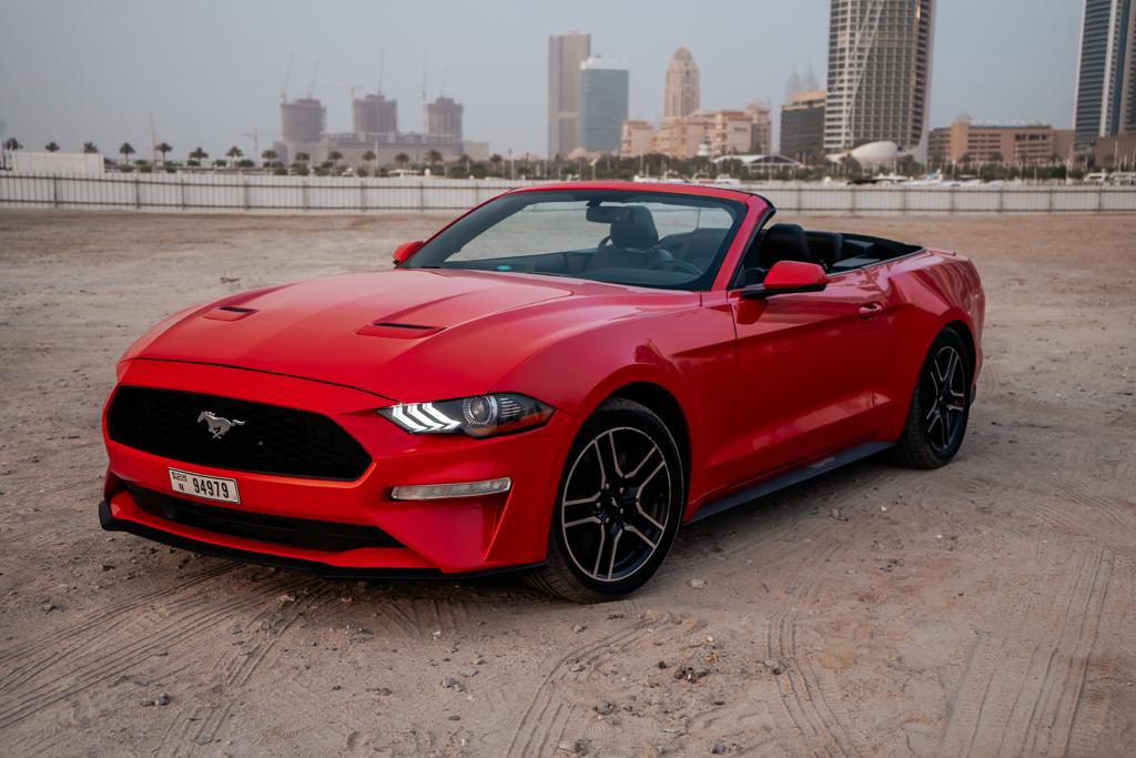 Mustang Convertible 2.3 Ecoboost RED 2020 rental dubai