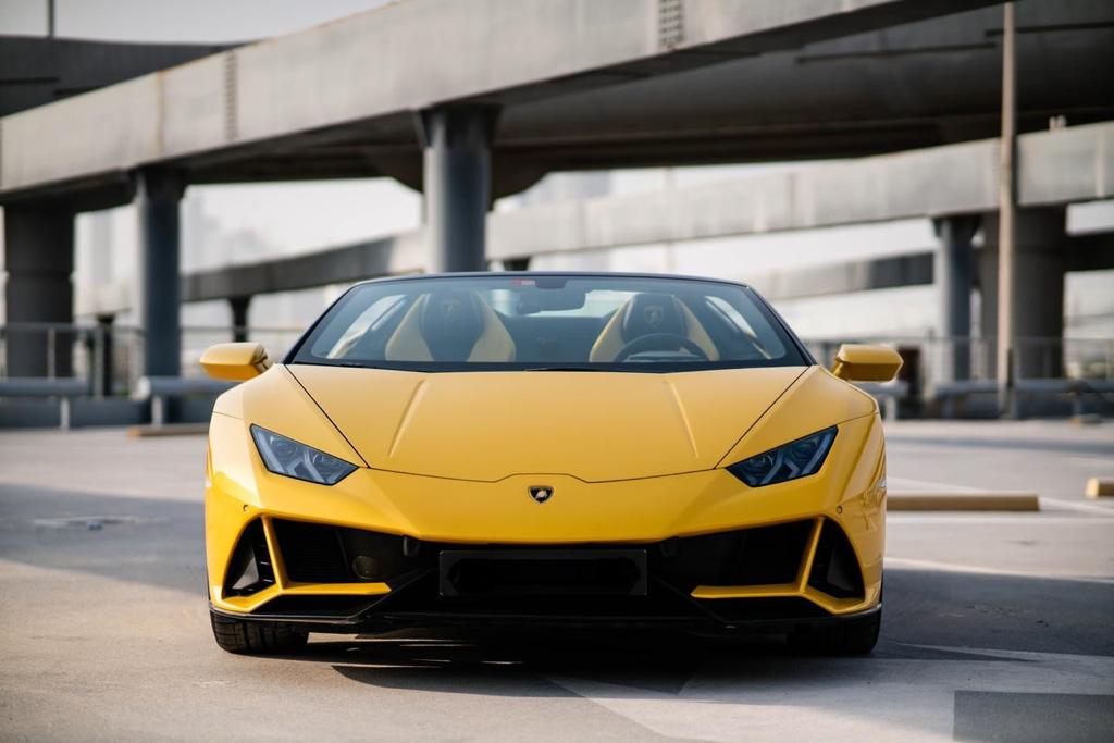 Lamborghini Huracan Evo Spider  YELLOW 2021 rental dubai