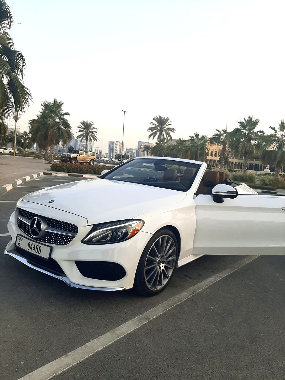Mercedes C300 Convertible  WHITE 2019 rental dubai