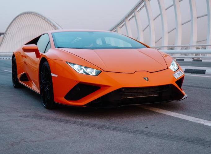 Lamborghini Huracan Evo ORANGE 2021 rental dubai