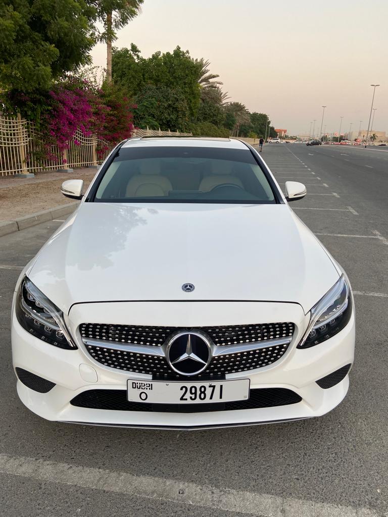 Mercedes C300 WHITE 2021 rental dubai