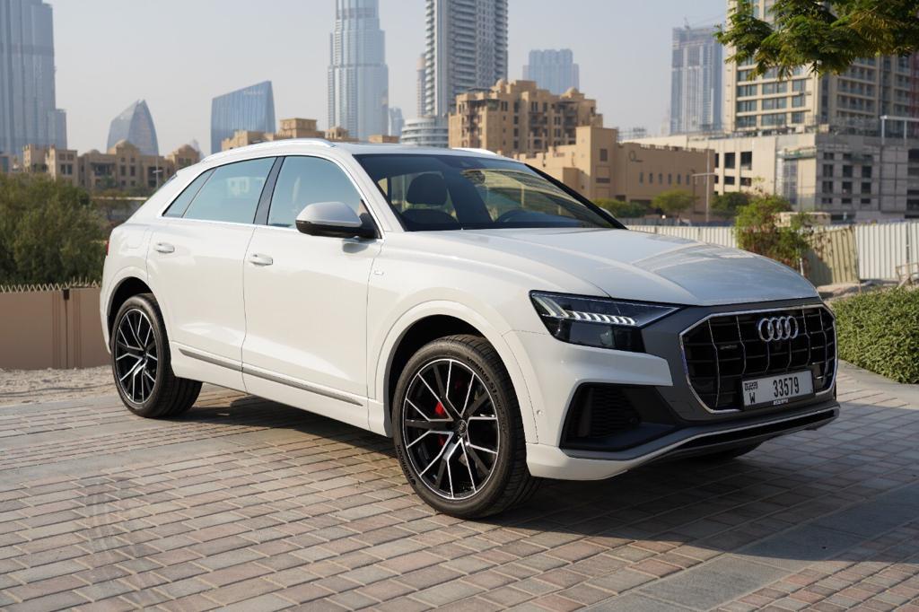 Audi Q8  WHITE 2021 rental dubai