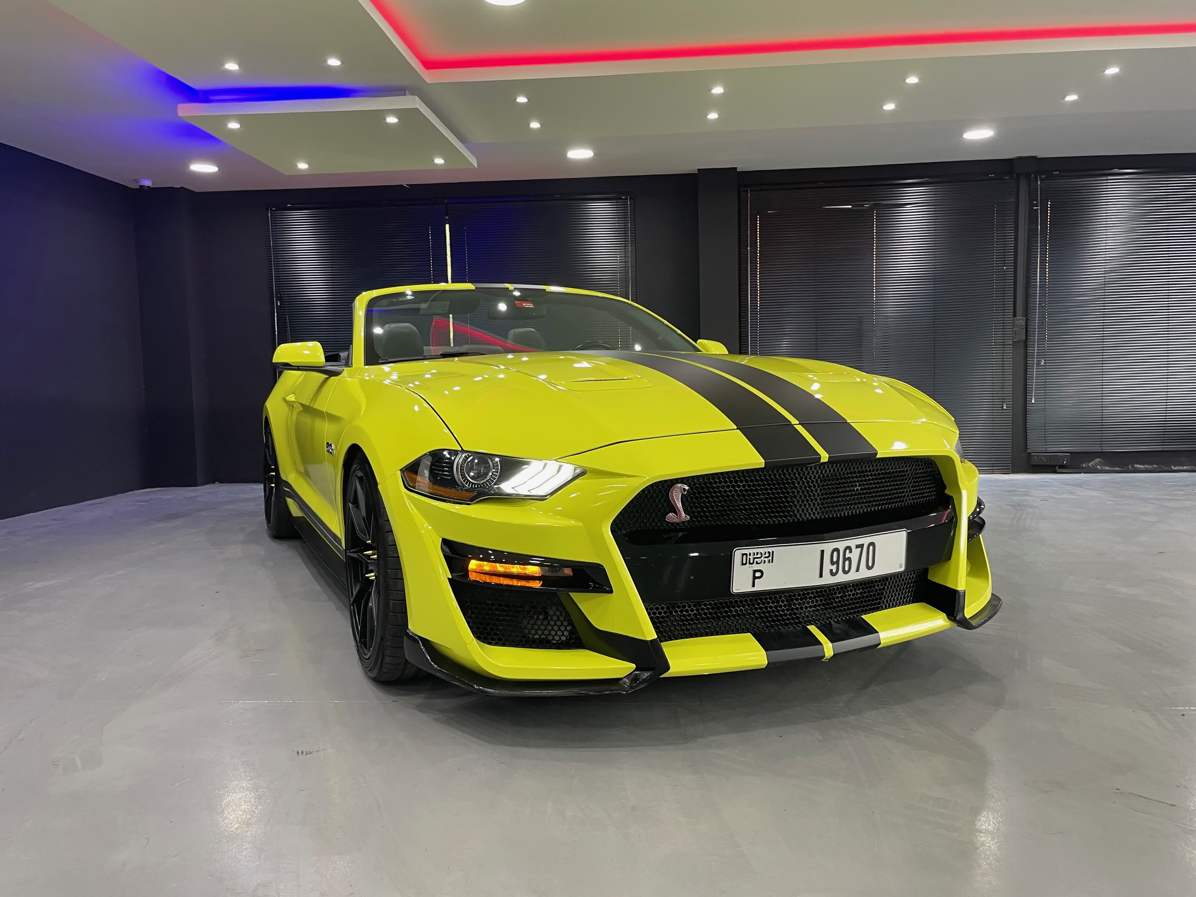 Mustang GT 5.0 Convertible YELLOW 2020 rental dubai