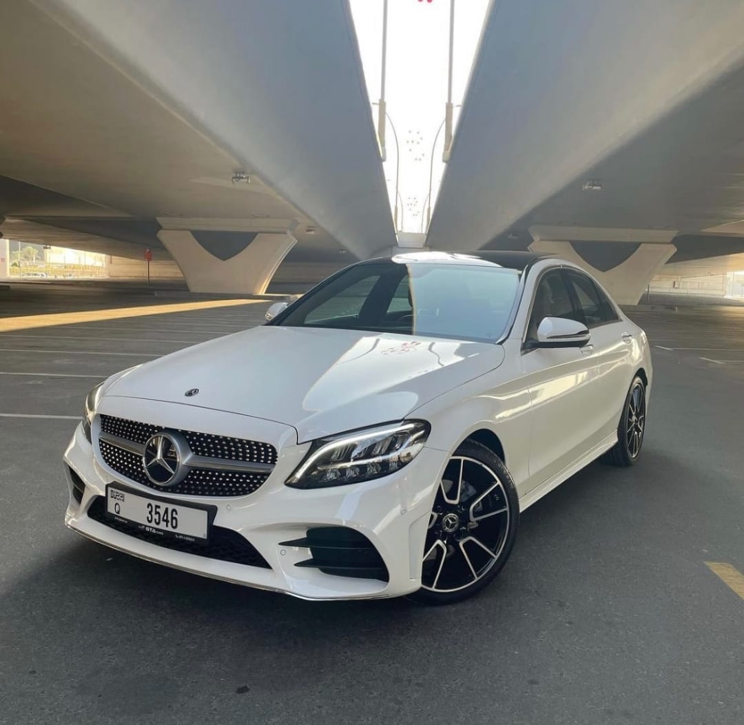 Mercedes C200 AMG Line WHITE 2021 rental dubai