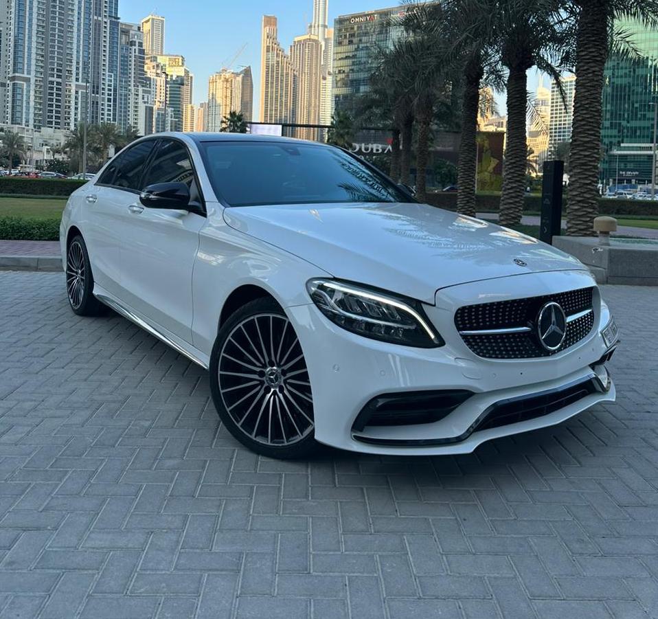 Mercedes C300 WHITE 2020 rental dubai