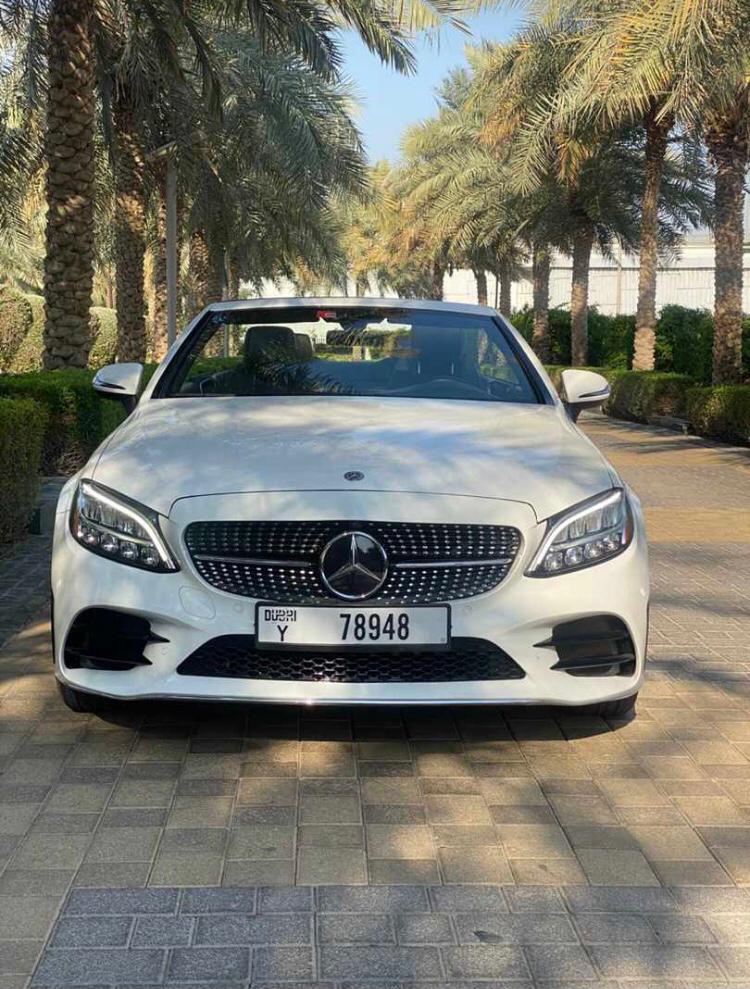 Mercedes C300 Convertible WHITE 2020 rental dubai