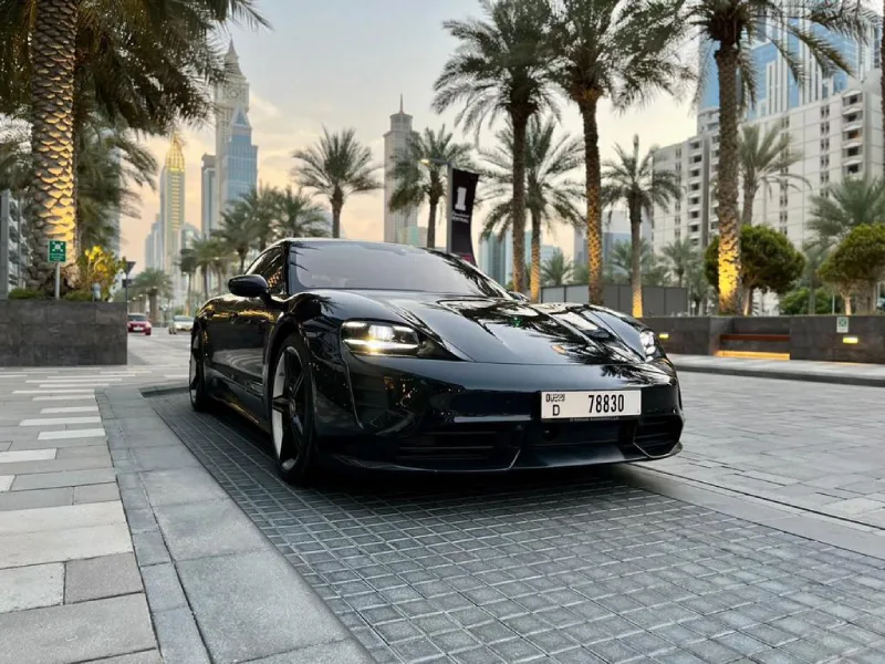 Porsche Taycan turbo S BLACK 2022 rental dubai