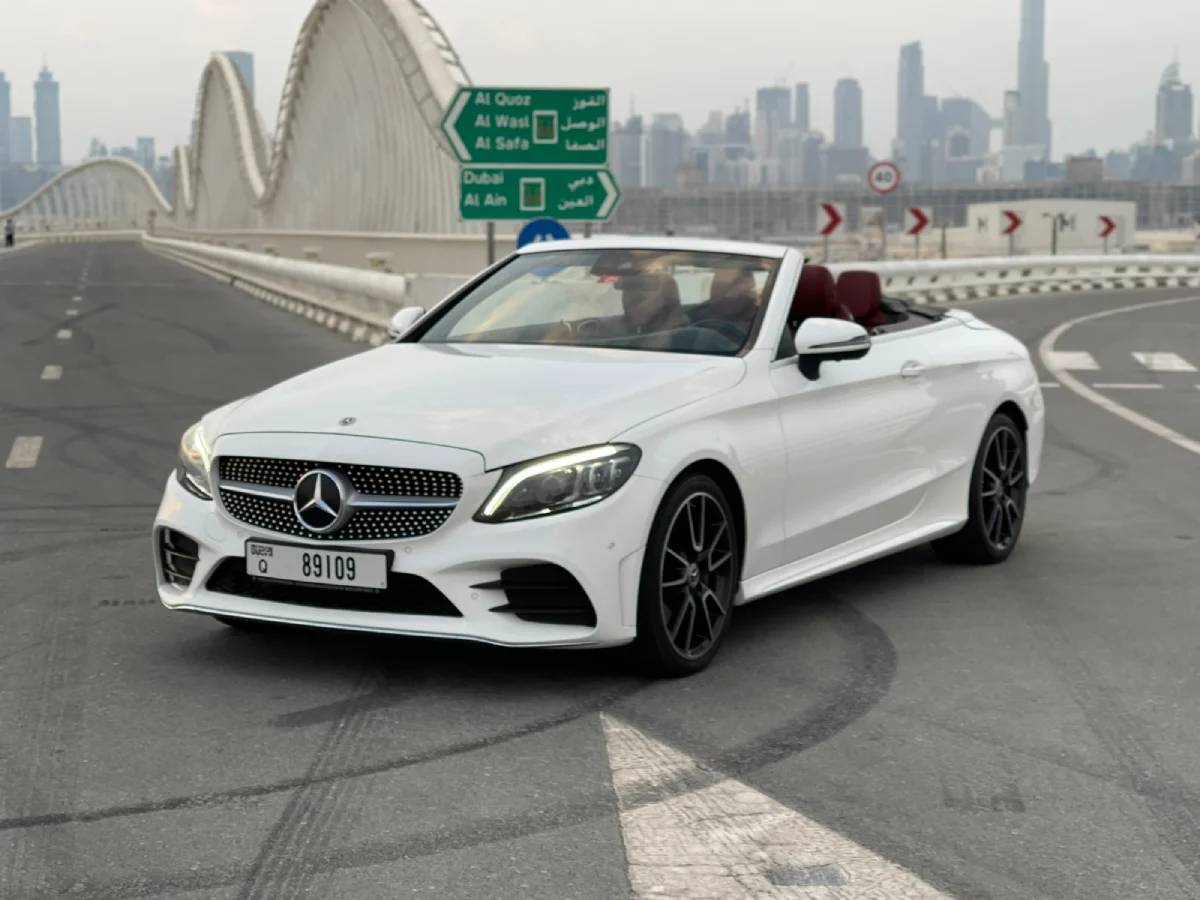 Mercedes Benz C300 Convertible WHITE 2023 rental dubai