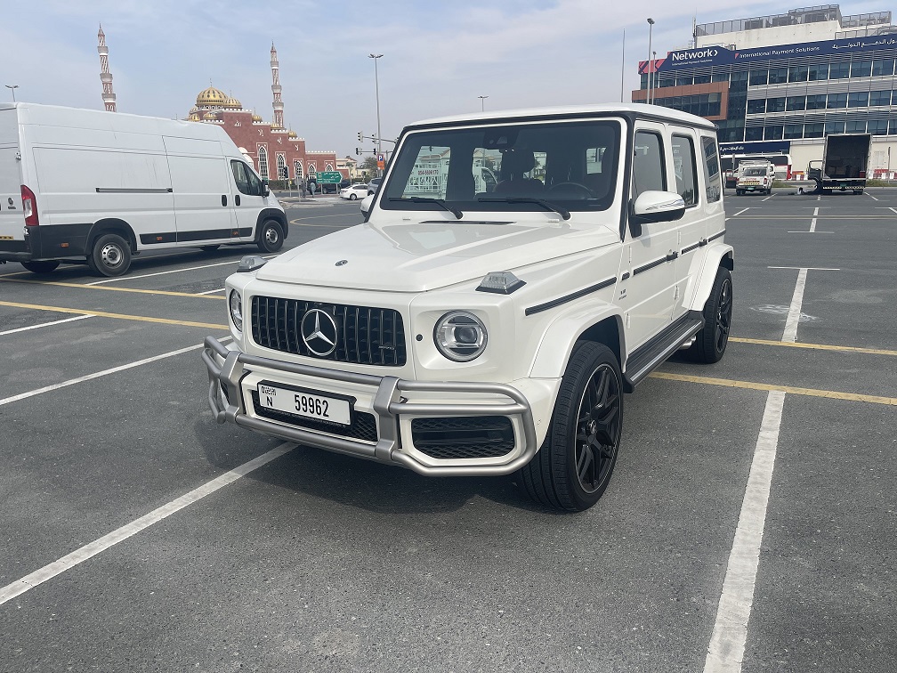 2019 Mercedes G63 WHITE 2019 rental dubai