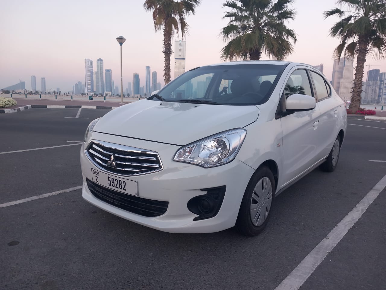 mitsubish attrage WHITE 2020 rental dubai