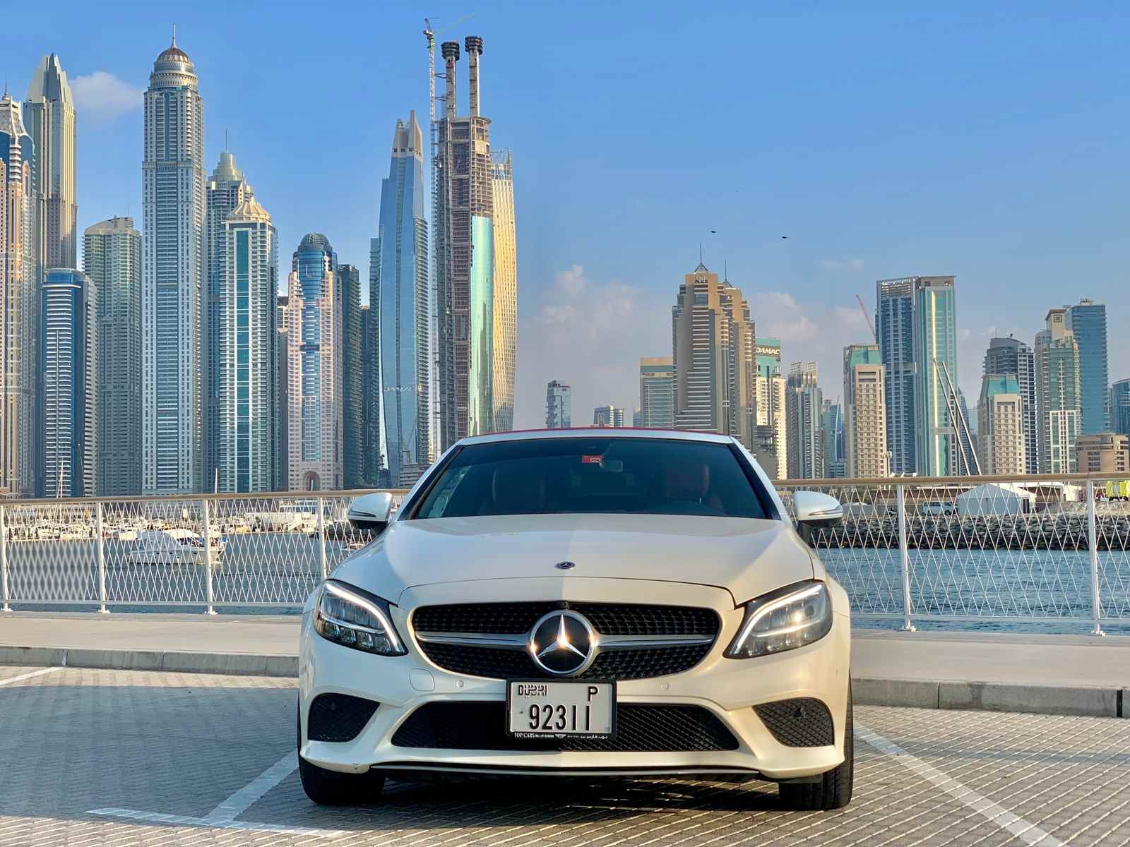 Mercedes C300 Convertible WHITE 2020 rental dubai
