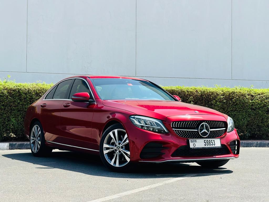 Mercedes Benz C300 RED 2021 rental dubai