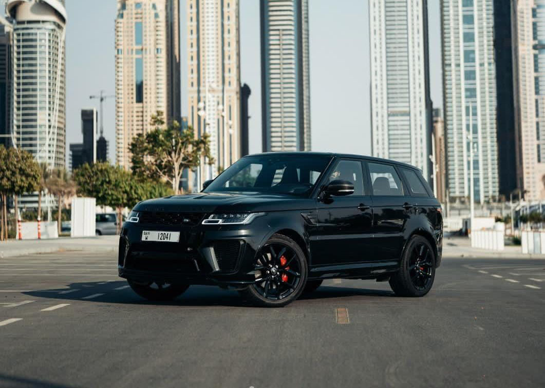 hire Range Rover Sport SVR Black in dubai
