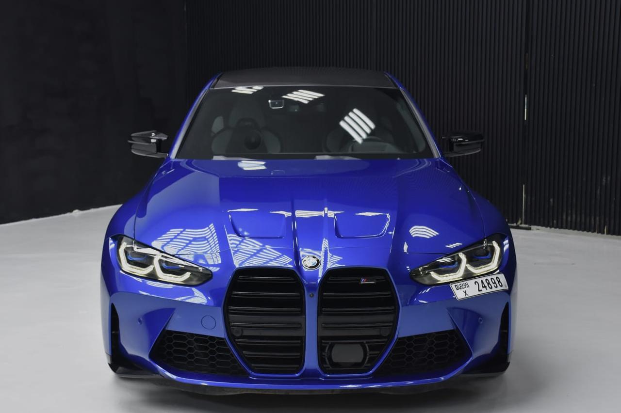hire BMW M3 Competition Blue in dubai