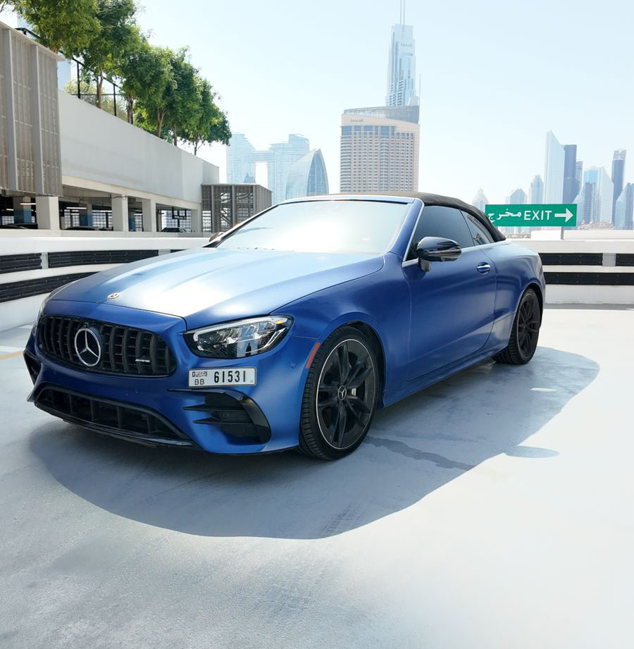 hire Mercedes E53 Blue in dubai