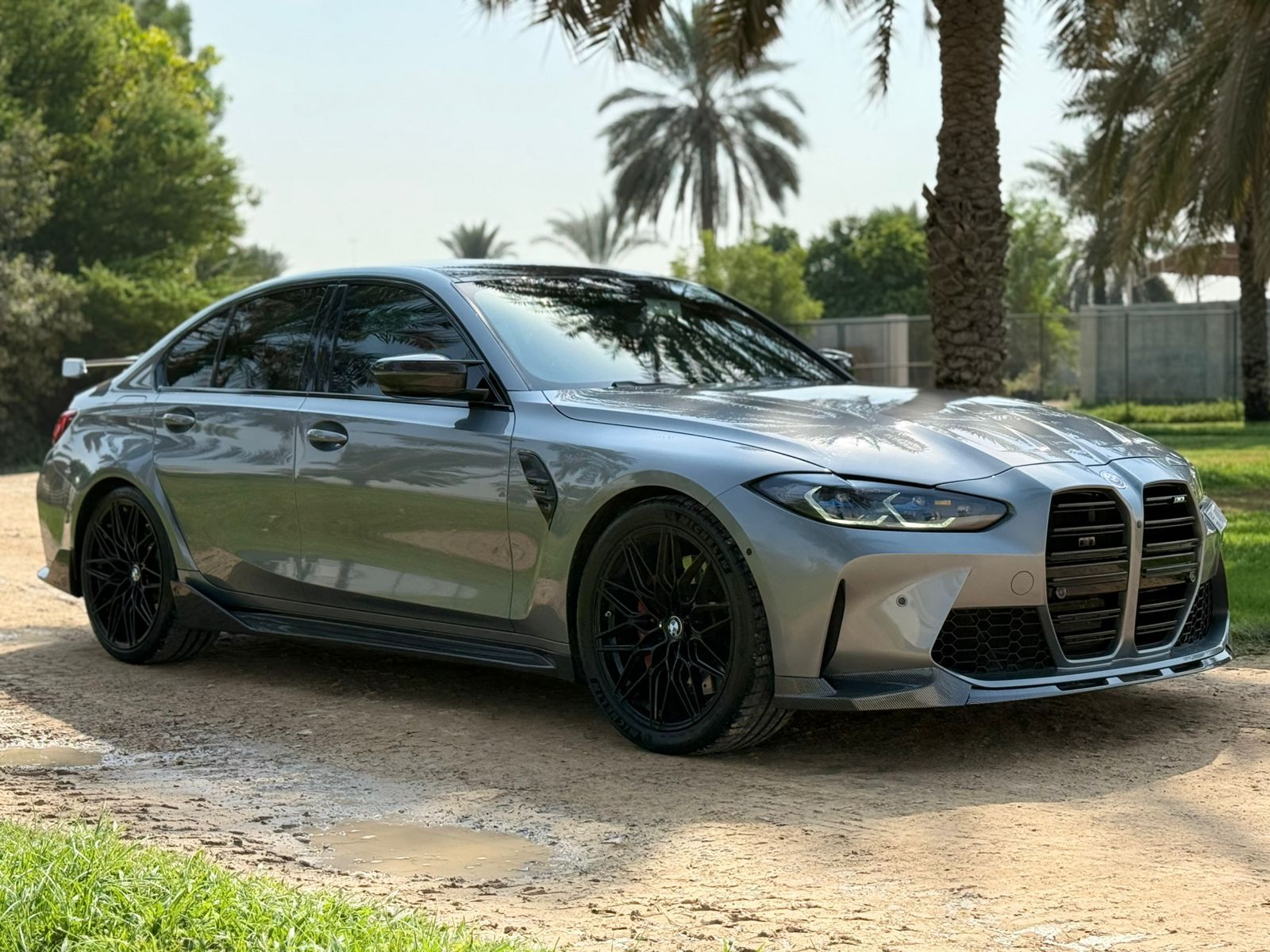 hire BMW M3 Competition Grey No Deposit in dubai