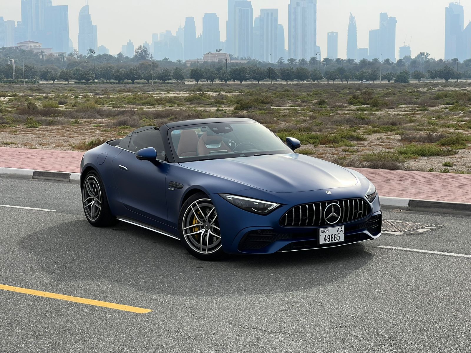 hire Mercedes Benz SL43 AMG Blue in dubai
