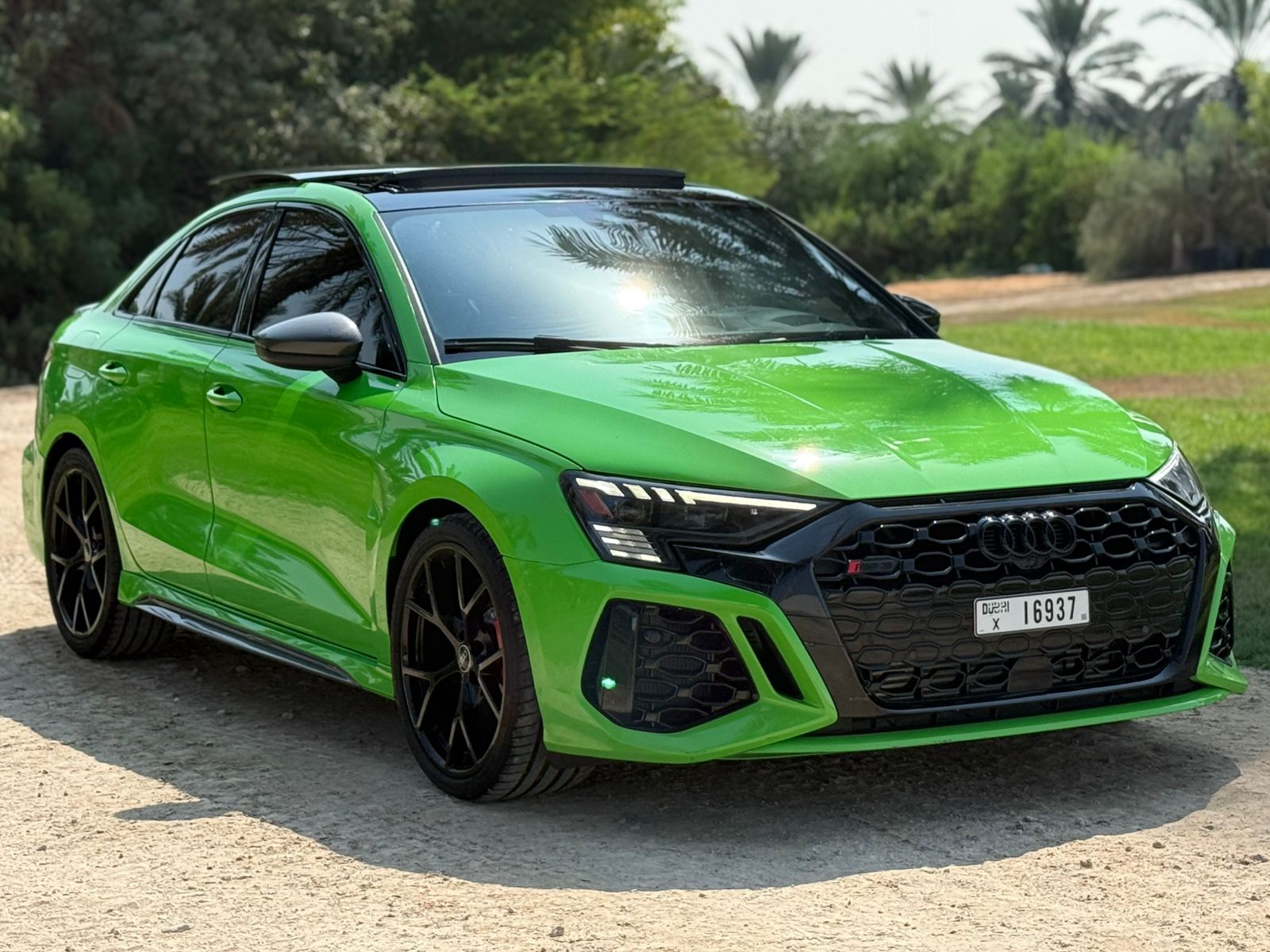 hire Audi Rs3 Green without Deposit in dubai
