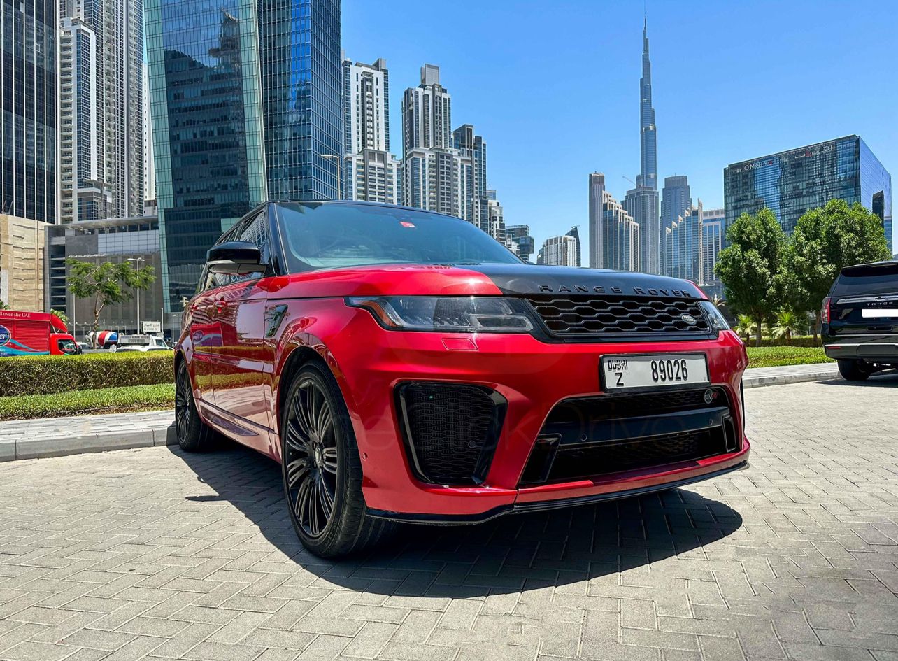 hire Range Rover Sport Red V8 Best Price in dubai