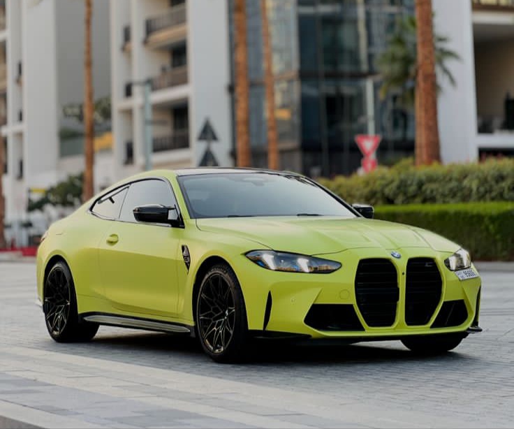 hire Bmw M4 Competition cabrio Yellow in dubai
