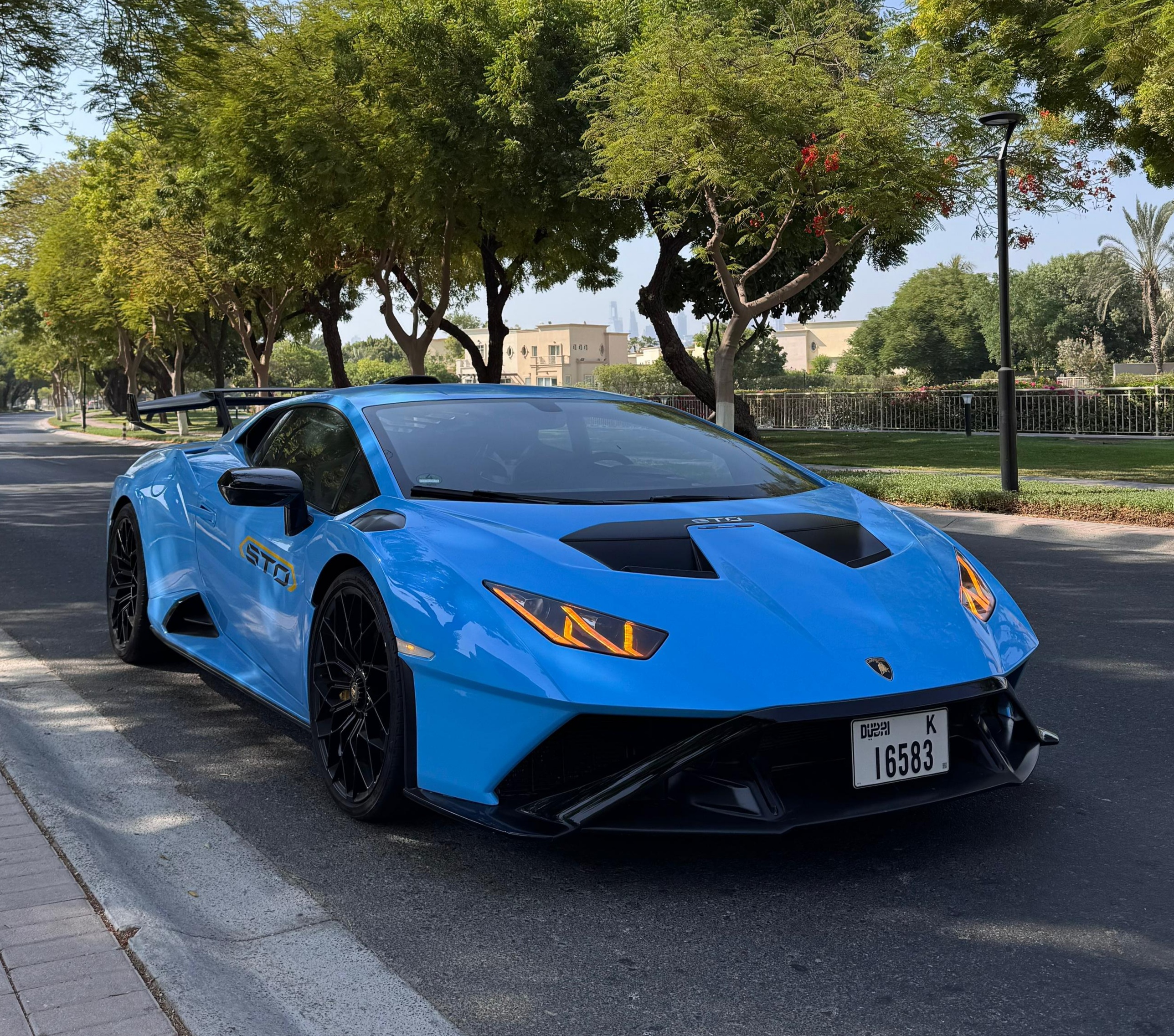 hire Lamborghini Huracan STO Coupe Blue Best Price in dubai