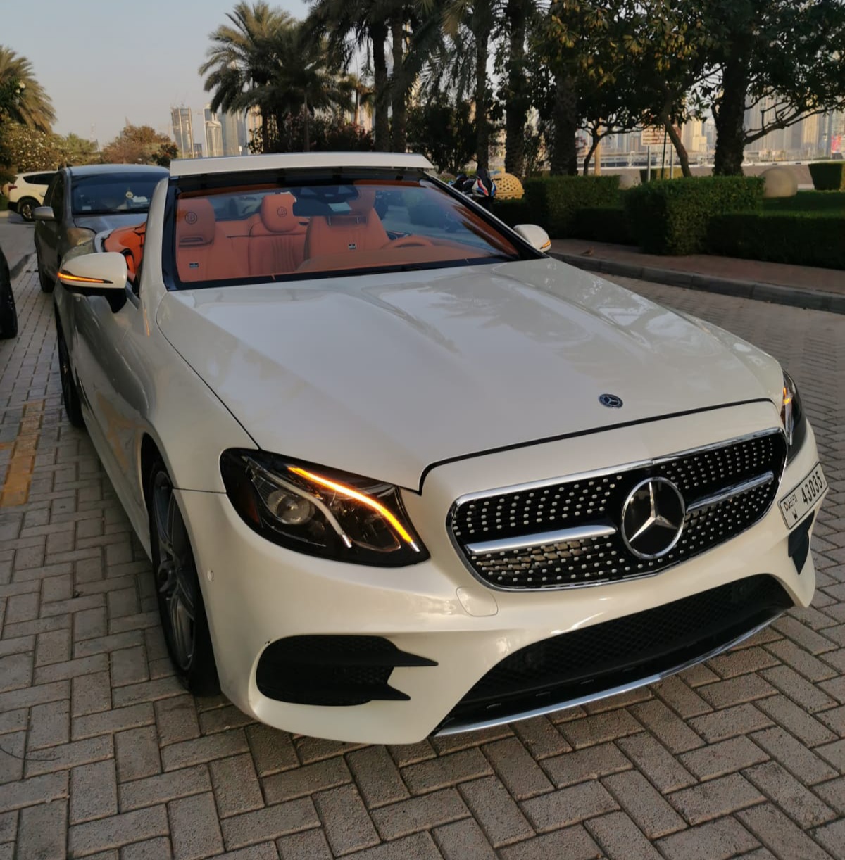 hire Mercedes E450 Convertible White in dubai